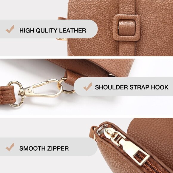 Elegant Vegan Leather Crossbody Bag for Women with Adjustable Strap - Picture 5 of 7